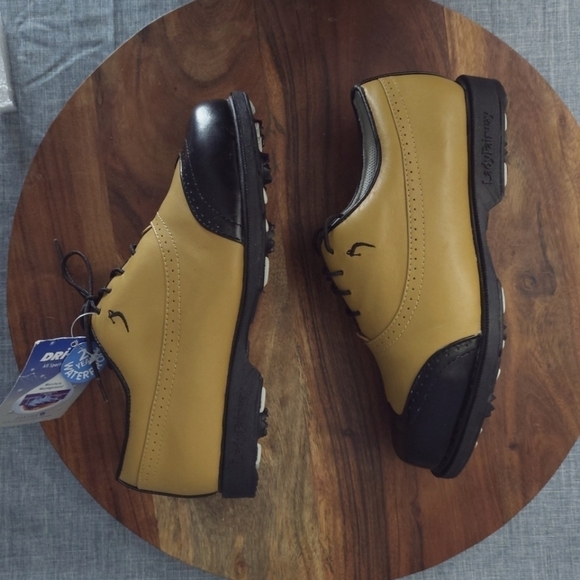 Lady Fairway Colonial Leather Gold/Black Saddle Golf Shoes Sz 8 (fits like 7.0) - Picture 4 of 11